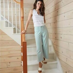 NWT A New Day Sz 2 Aqua Wide-Leg High Rise Relaxed Hip/Thigh Stretch Crop Pants
